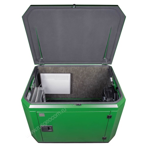 Тихий зимний кожух для генератора 1200 RAL 6002 - внешний вид Тихий зимний кожух для генератора 1200 RAL 6002 фотография