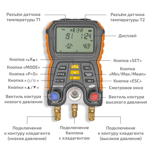 Цифровой манометрический коллектор МЕГЕОН 51050 - внешний вид фото 11 Цифровой манометрический коллектор МЕГЕОН 51050 фотография фото 11