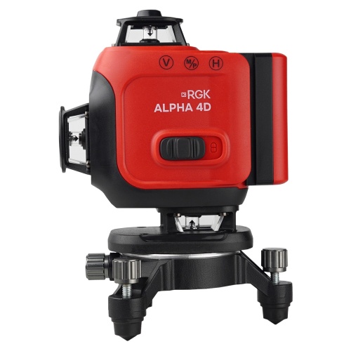 Лазерный уровень RGK ALPHA 4D с калибровкой с зелёным лучом фотография  фото 4