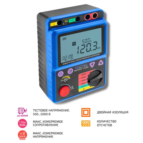 Измеритель сопротивления изоляции (мегаомметр) МЕГЕОН 13250 - внешний вид Измеритель сопротивления изоляции (мегаомметр) МЕГЕОН 13250 фотография