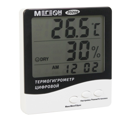 Термогигрометр настольный цифровой МЕГЕОН 20208 фотография  фото 4