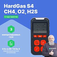 HardGas S4 (CH4, O2, H2S) Газоанализатор портативный многоканальный