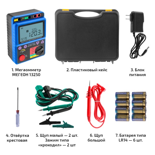 Измеритель сопротивления изоляции (мегаомметр) МЕГЕОН 13250 - внешний вид фото 13 Измеритель сопротивления изоляции (мегаомметр) МЕГЕОН 13250 фотография фото 13