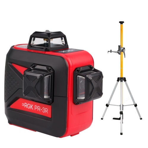 Комплект: лазерный уровень RGK PR-3R + штанга-упор фотография 