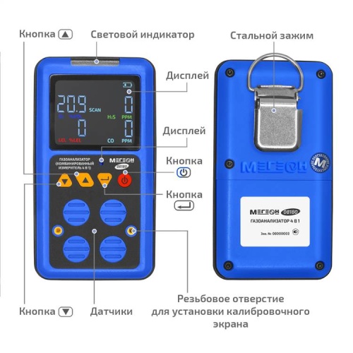 Газоанализатор (комбинированный измеритель 4 в 1) МЕГЕОН 08180 с поверкой фотография  фото 9