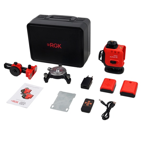 Лазерный уровень RGK ALPHA 4D с зелёным лучом фотография  фото 8