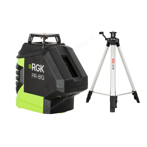 Комплект: лазерный уровень RGK PR-81G + штатив RGK LET-150 фотография 