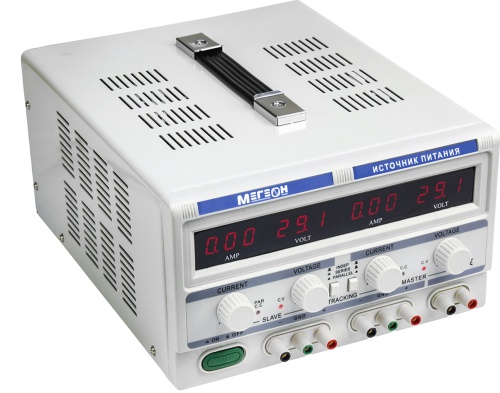 Источник питания Трёхканальный линейный источник питания МЕГЕОН 323051 - внешний вид фото 3 Источник питания Трёхканальный линейный источник питания МЕГЕОН 323051 фотография фото 3