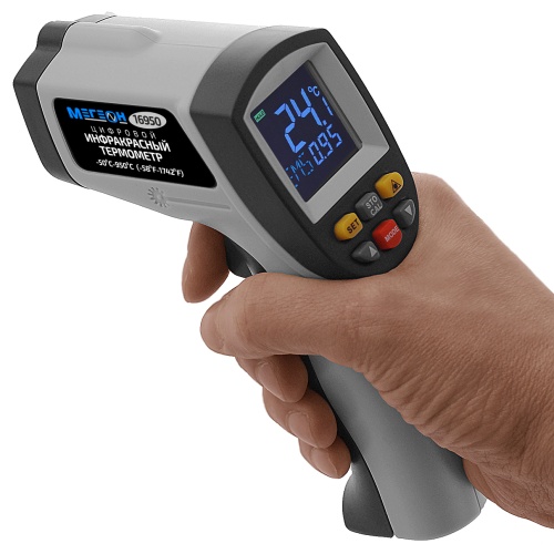 Инфракрасный термометр с цветным дисплеем МЕГЕОН 16950 - внешний вид фото 10 Инфракрасный термометр с цветным дисплеем МЕГЕОН 16950 фотография фото 10