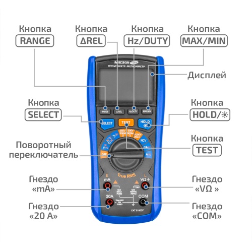 Мультиметр-мегаомметр МЕГЕОН 12060 - внешний вид фото 11 Мультиметр-мегаомметр МЕГЕОН 12060 фотография фото 11