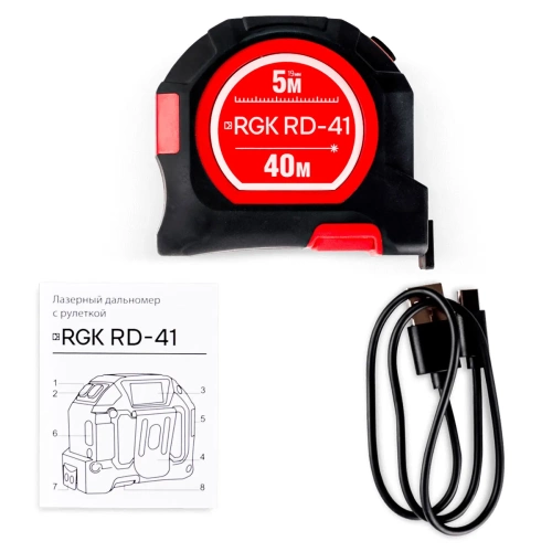 Лазерный дальномер RGK RD-41 с рулеткой - внешний вид фото 6 Лазерный дальномер RGK RD-41 с рулеткой фотография фото 6