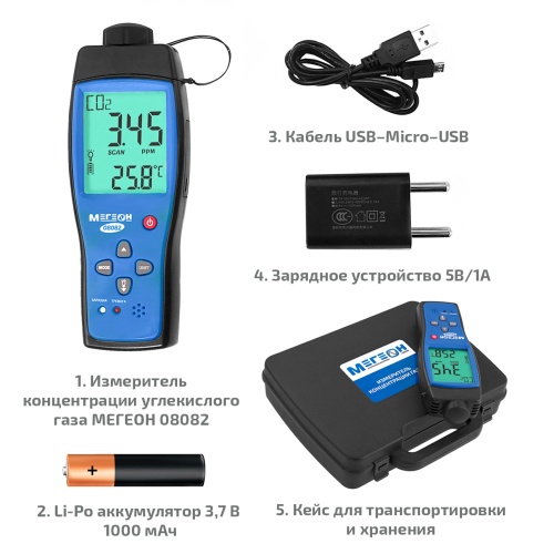 Измеритель концентрации углекислого газа МЕГЕОН 08082 фотография  фото 6