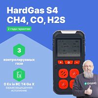 HardGas S4 (CH4, CO, H2S) Газоанализатор портативный многоканальный