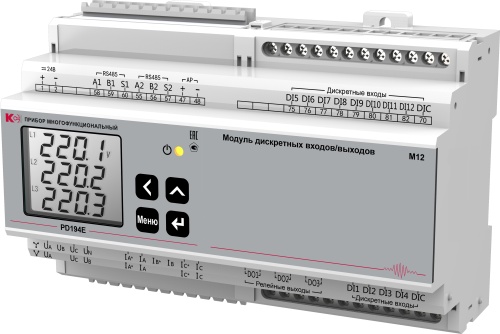 PD194E-8H3T-M12 Многофункциональные приборы 2RS-485/12DI/3DO - внешний вид PD194E-8H3T-M12 Многофункциональные приборы 2RS-485/12DI/3DO фотография