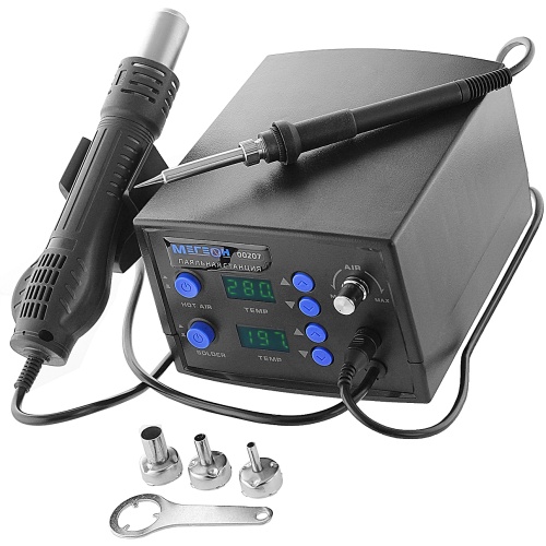 Многофункциональная паяльная станция 2 в 1 МЕГЕОН 00207 - внешний вид фото 6 Многофункциональная паяльная станция 2 в 1 МЕГЕОН 00207 фотография фото 6