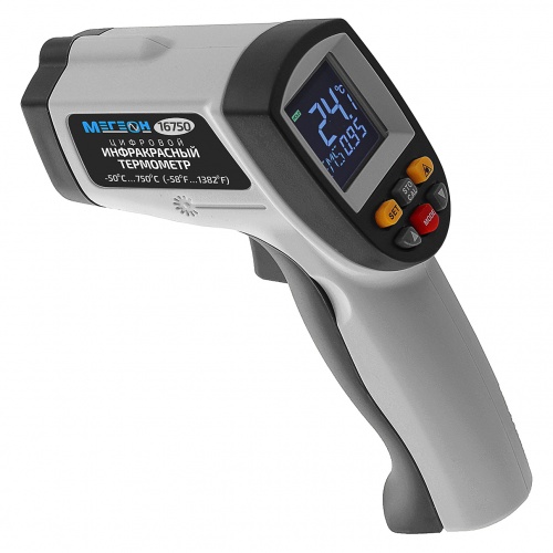 Инфракрасный измеритель температуры с цветным дисплеем МЕГЕОН 16750 - внешний вид фото 3 Инфракрасный измеритель температуры с цветным дисплеем МЕГЕОН 16750 фотография фото 3