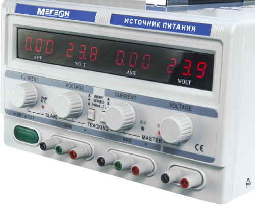 Источник питания Трёхканальный линейный источник питания МЕГЕОН 323051 - внешний вид фото 8 Источник питания Трёхканальный линейный источник питания МЕГЕОН 323051 фотография фото 8