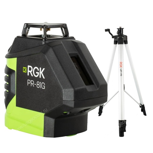 Комплект: лазерный уровень RGK PR-81G + штатив RGK LET-170 фотография 