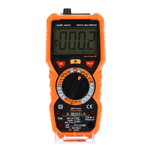 VERDO MH6107 Мультиметр портативный 0,5%, 6000 отсчетов - внешний вид VERDO MH6107 Мультиметр портативный 0,5%, 6000 отсчетов фотография